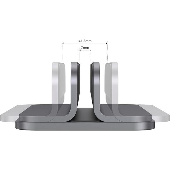 Aluminum Laptop Vertical Stand Organizer for Apple products - Spacegrey - Picture 2 of 7